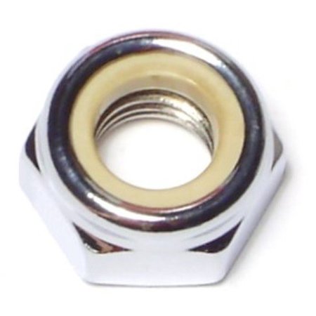 MIDWEST FASTENER Nylon Insert Lock Nut, M10-1.50, Steel, Class 8, Chrome Plated, 10 PK 74573